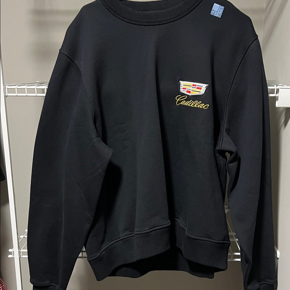 NWT * Abercrombie & Fitch Black Cadillac Sweatshirt with Embroidered Logo SZ XL